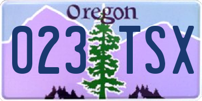 OR license plate 023TSX