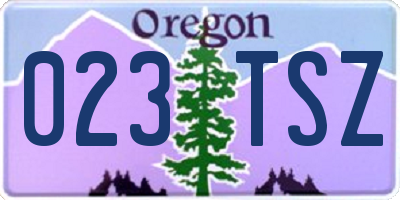 OR license plate 023TSZ