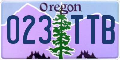 OR license plate 023TTB