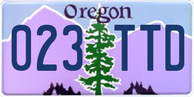 OR license plate 023TTD