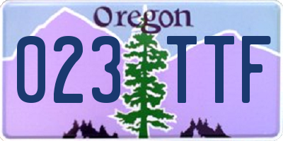 OR license plate 023TTF