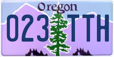 OR license plate 023TTH