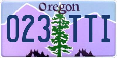 OR license plate 023TTI