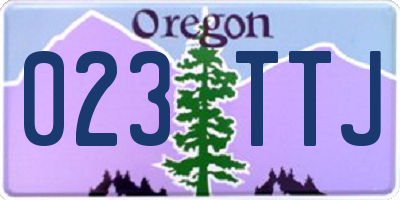 OR license plate 023TTJ