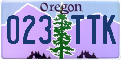 OR license plate 023TTK