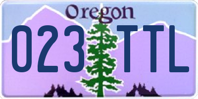 OR license plate 023TTL