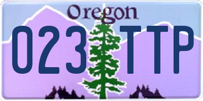 OR license plate 023TTP
