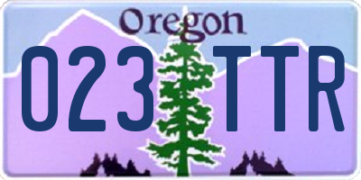 OR license plate 023TTR