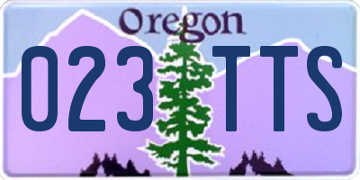 OR license plate 023TTS