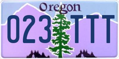 OR license plate 023TTT