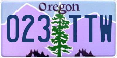 OR license plate 023TTW
