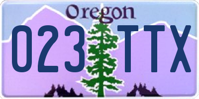 OR license plate 023TTX