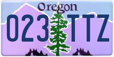 OR license plate 023TTZ
