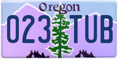 OR license plate 023TUB