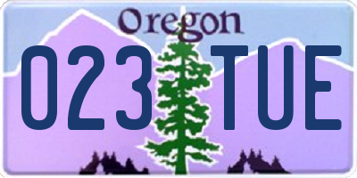 OR license plate 023TUE
