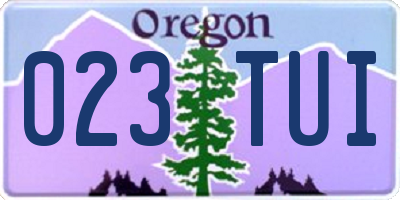 OR license plate 023TUI