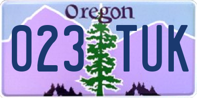OR license plate 023TUK