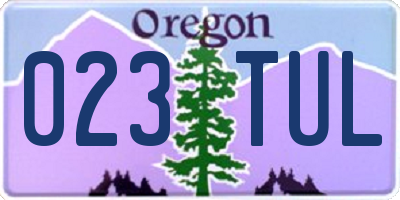 OR license plate 023TUL