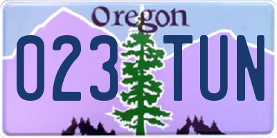 OR license plate 023TUN