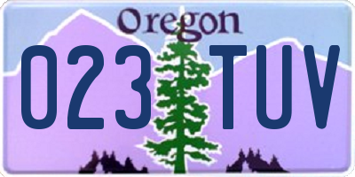 OR license plate 023TUV