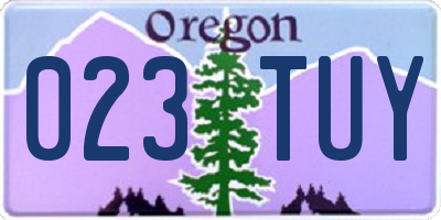 OR license plate 023TUY