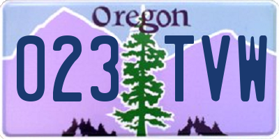OR license plate 023TVW