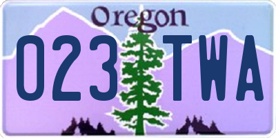 OR license plate 023TWA