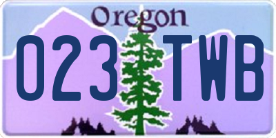 OR license plate 023TWB
