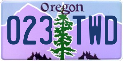 OR license plate 023TWD