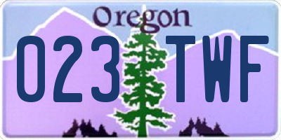 OR license plate 023TWF
