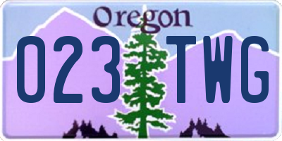 OR license plate 023TWG