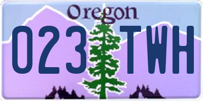 OR license plate 023TWH