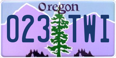 OR license plate 023TWI