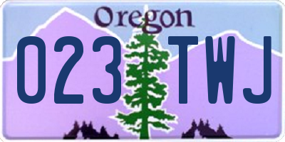 OR license plate 023TWJ
