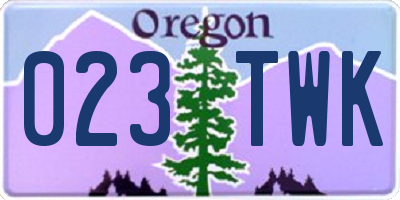 OR license plate 023TWK