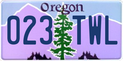 OR license plate 023TWL
