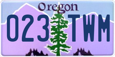 OR license plate 023TWM
