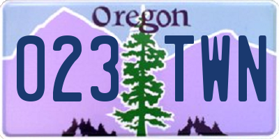 OR license plate 023TWN