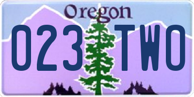 OR license plate 023TWO