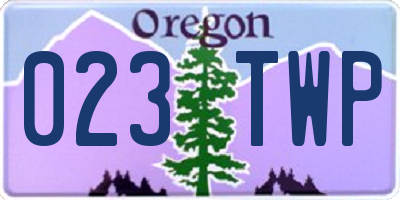 OR license plate 023TWP