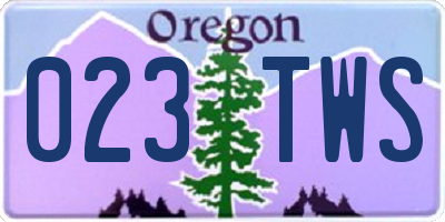 OR license plate 023TWS