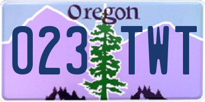 OR license plate 023TWT
