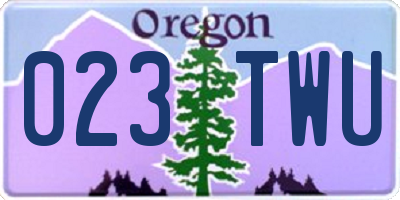 OR license plate 023TWU