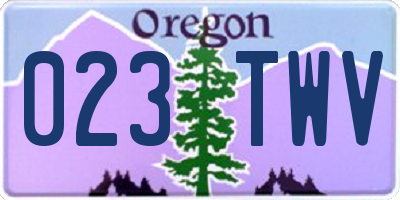 OR license plate 023TWV
