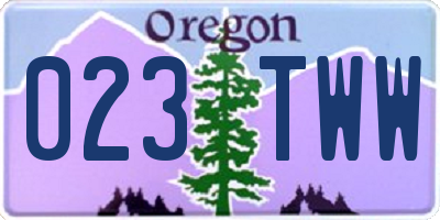 OR license plate 023TWW