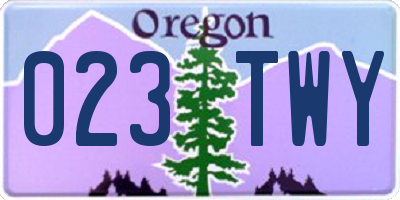 OR license plate 023TWY