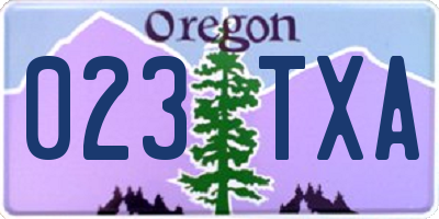 OR license plate 023TXA
