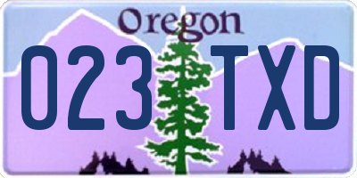 OR license plate 023TXD