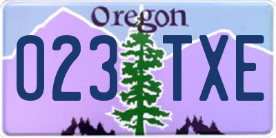 OR license plate 023TXE
