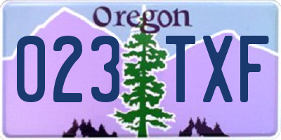 OR license plate 023TXF